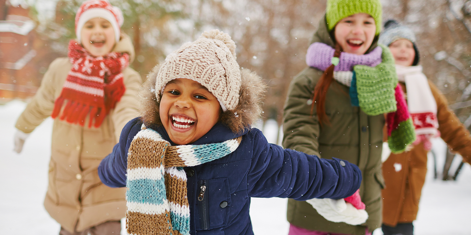 Kids playing in the snow